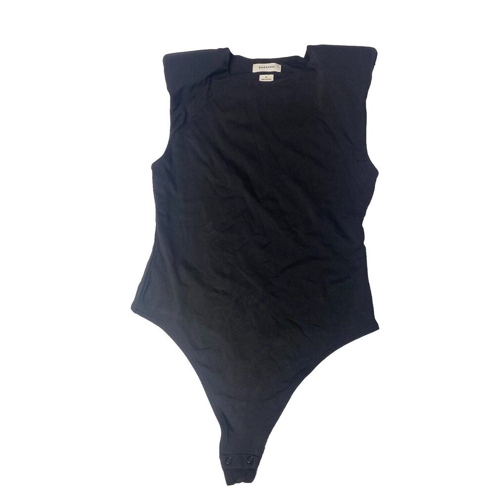 Babaton Sculpt Contour Shoulder Pad Bodysuit in Black Size M